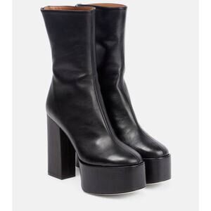 Paris Texas 'Lexy' Black Leather Platform Ankle Boots Size 6